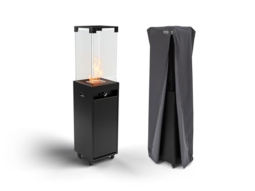 Planika Faro Patio Heater - Outdoor Propane Gas Heater, Black Fire Pit for Garden, Residential &...