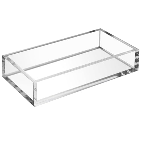 HIIMIEI Acrylic Napkin Holder Tray,8mm Thick Acrylic Guest Towel Holder 8.5x4 inches, Crystal Clear...