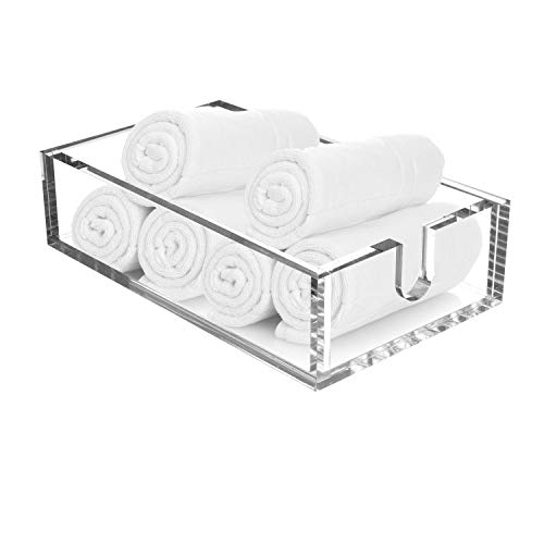 Royal Imports Acrylic Guest Towel Napkin Holder, Clear Fancy Paper Hand Napkin Tray Caddy Storage...