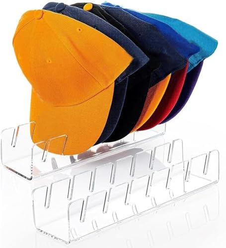 YNPJQWP Hat Organizer, 2 PCS No Install Acrylic Hat Stand for Baseball Caps for 14 Baseball Caps,...