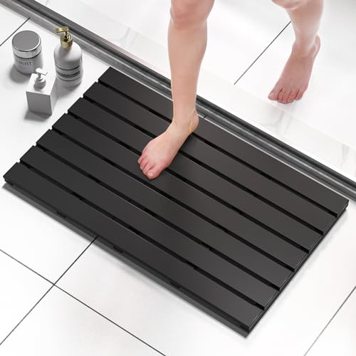 Domax Wooden Bamboo Bath Shower Mat- Non-Slip Waterproof Large Bathroom Floor Mat for Indoor Outdoor...