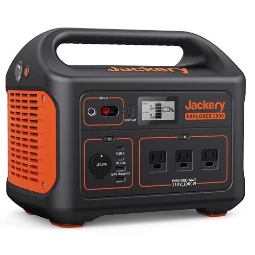 Jackery Portable Power Station Explorer 1000, 1002Wh Solar Generator (Solar Panel Optional) with...