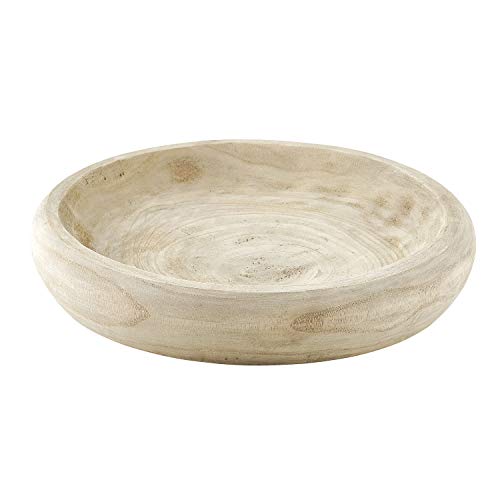 Santa Barbara Design Studio Wood Serving Bowl, Hand Carved Paulownia Wood Fruit Bowl/Wood Decor,...