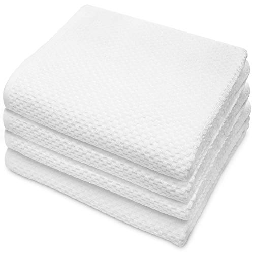 COTTON CRAFT- Euro Spa Set of 4 Luxury Waffle Weave Bath Towels, Oversized Pure Ringspun Cotton, 30...