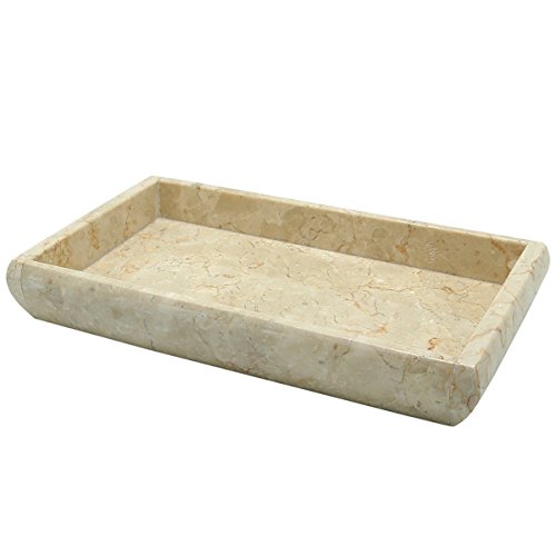 Creative Home 32403 Deluxe Champagne Marble Stone Guest Towel, Vanity Tray